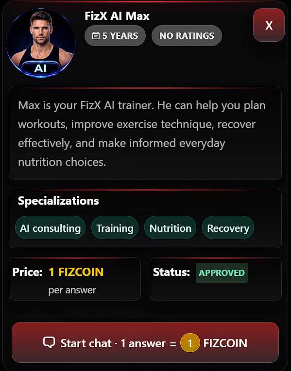 FizX AI trainer chat
