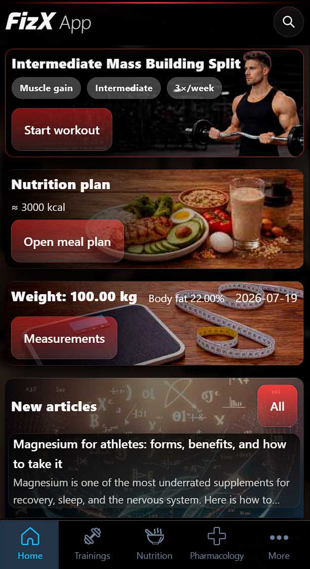 FizX app home screen